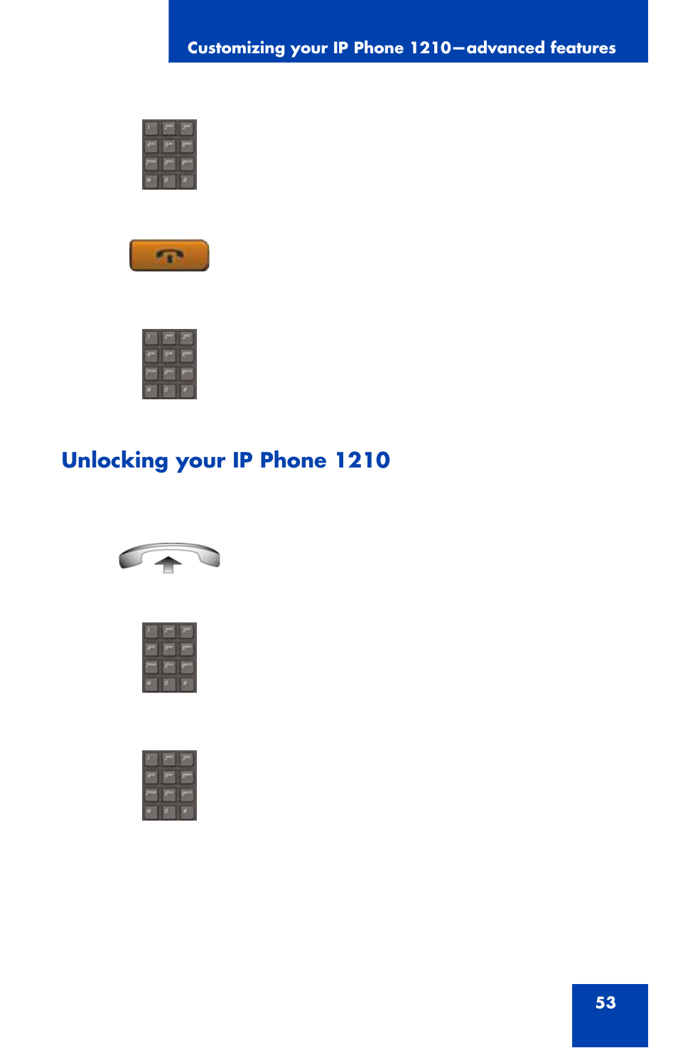 Unlocking your ip phone 1210 | Panasonic 1210 User Manual | Page 53 / 120
