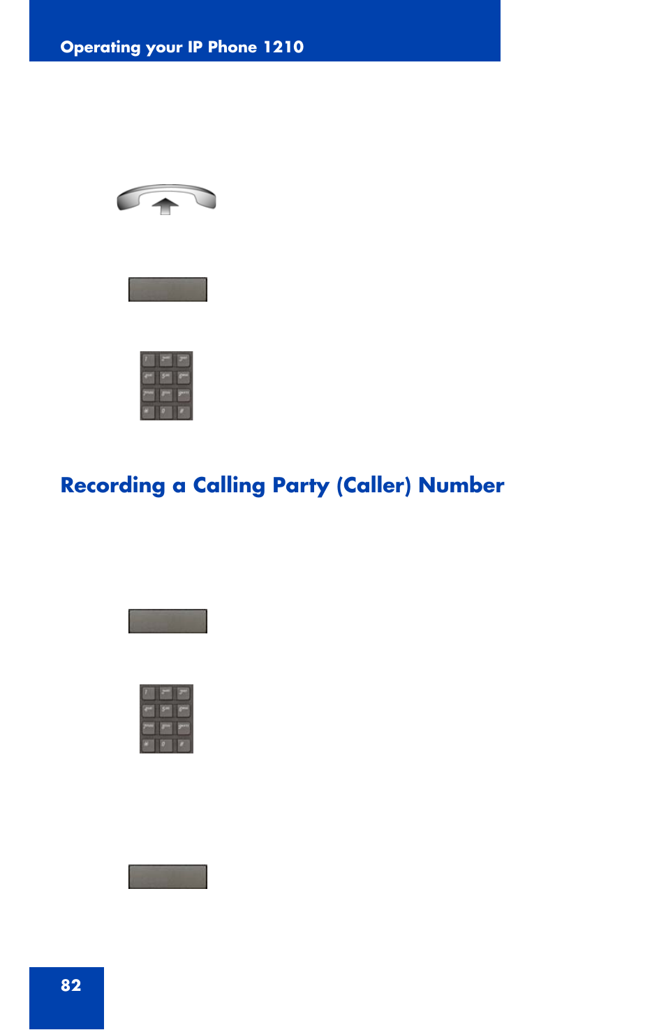 Recording a calling party (caller) number | Panasonic 1210 User Manual | Page 82 / 120