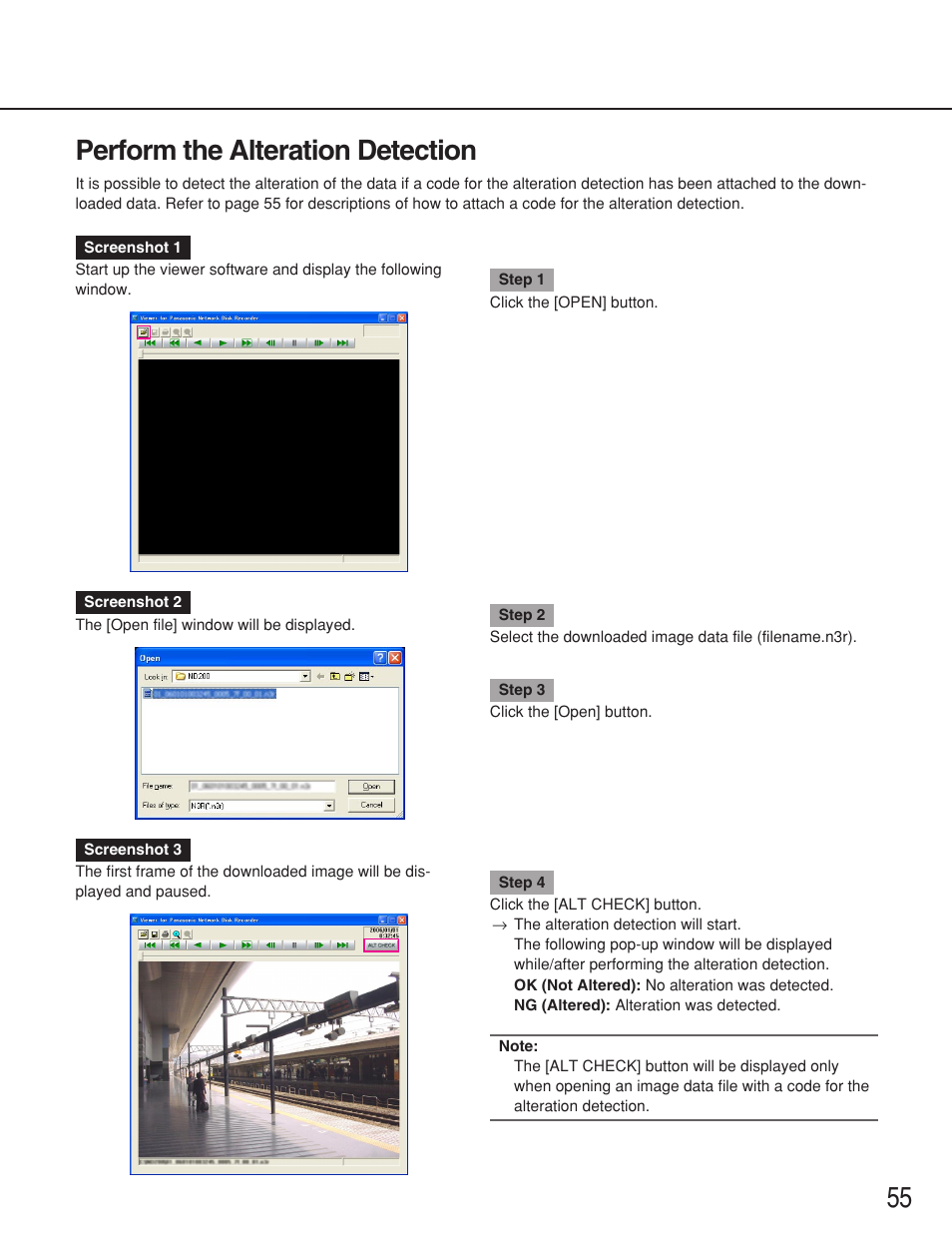 Perform the alteration detection, 55 perform the alteration detection | Panasonic WJ-ND200 User Manual | Page 55 / 69