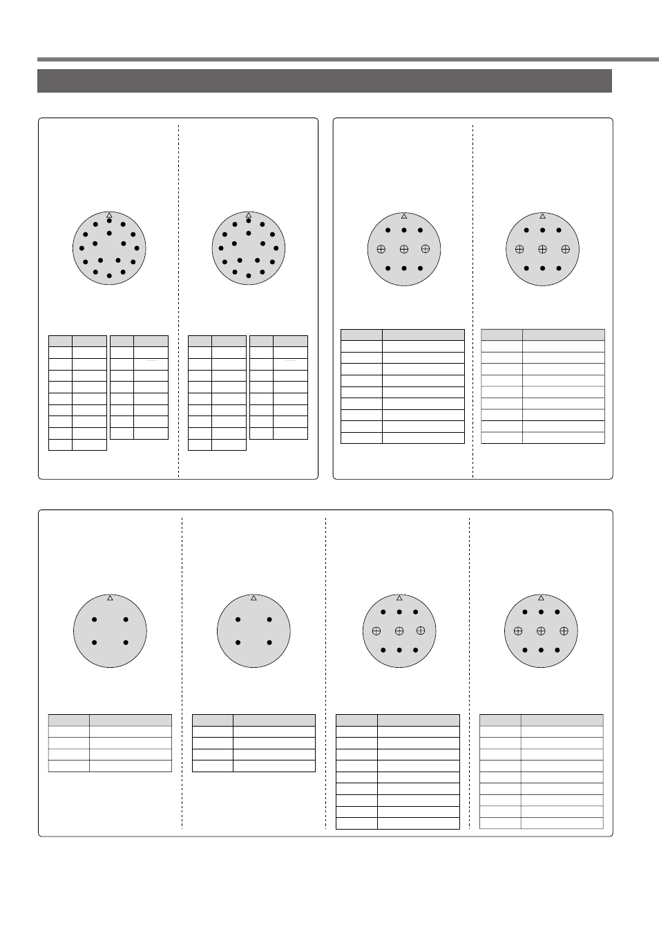 Options, Specifications of for motor connector, Pin disposition for encoder connector | Do not connect anything to nc pins | Panasonic MINAS A4P Series User Manual | Page 180 / 232