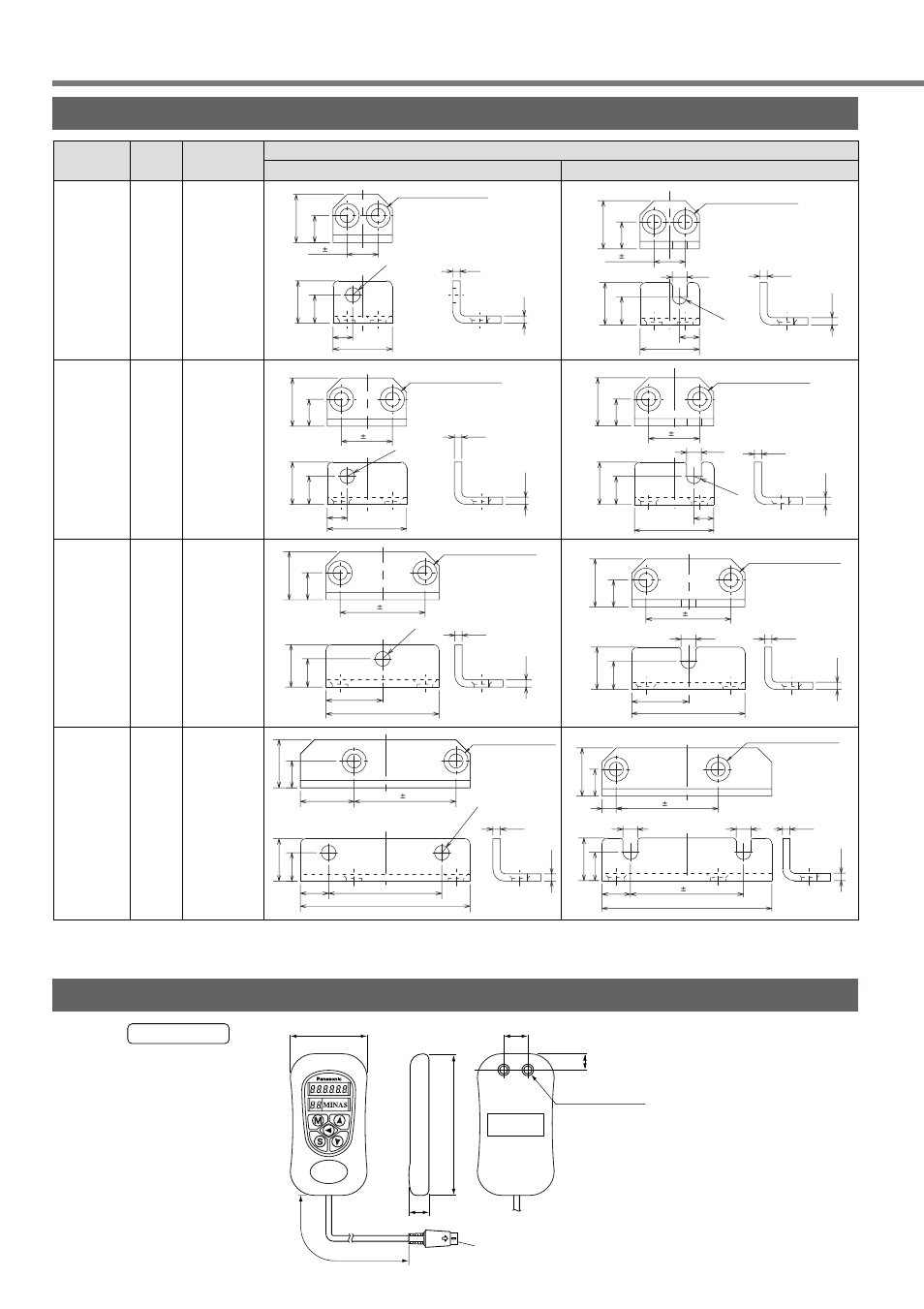 Options, Mounting bracket console | Panasonic MINAS A4P Series User Manual | Page 188 / 232