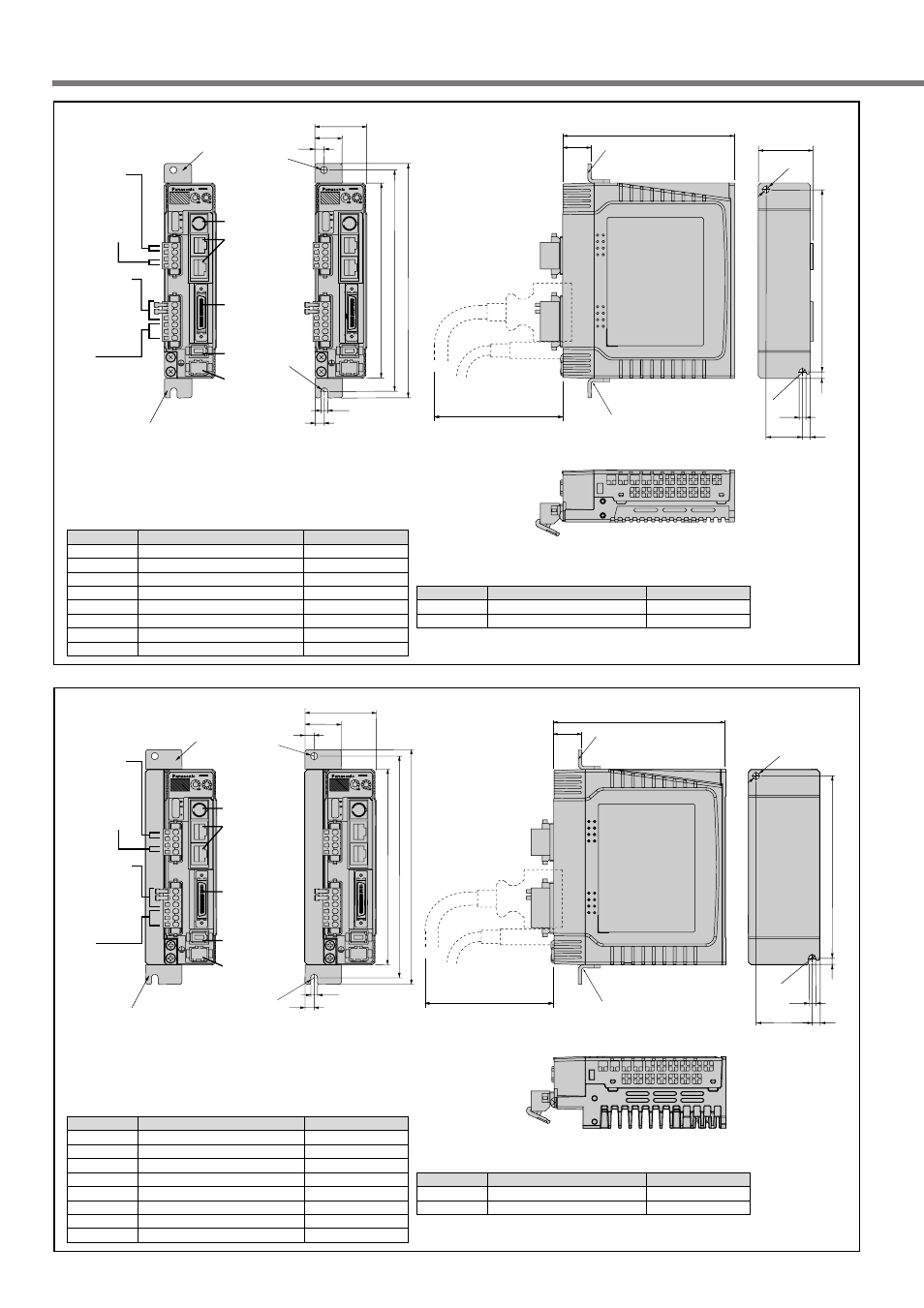 Dimensions (driver), A-frame, B-frame | Mass 0.8kg, Mass 1.1kg | Panasonic MINAS A4P Series User Manual | Page 192 / 232