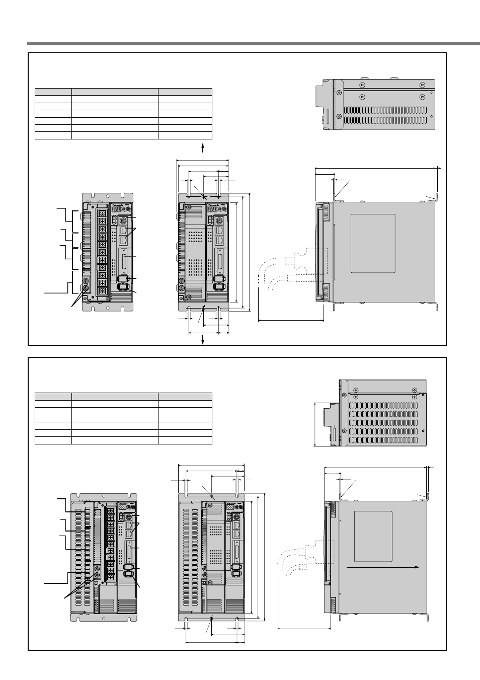 Dimensions (driver), E-frame, F-frame | Mass 3.2kg, Mass 6.0kg | Panasonic MINAS A4P Series User Manual | Page 194 / 232