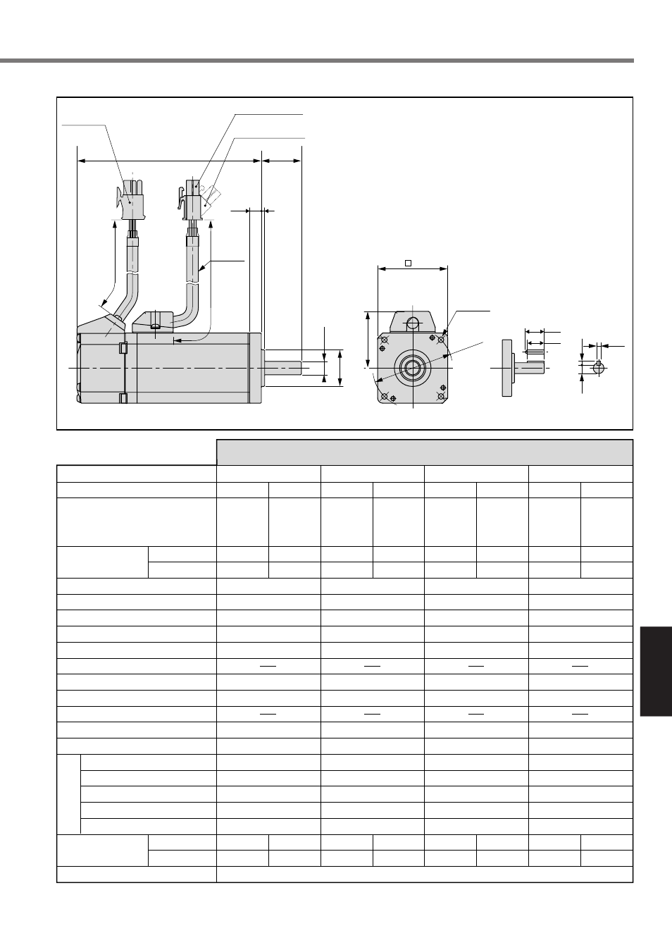 Dimensions (motor), Supplement, Mama series | Panasonic MINAS A4P Series User Manual | Page 195 / 232