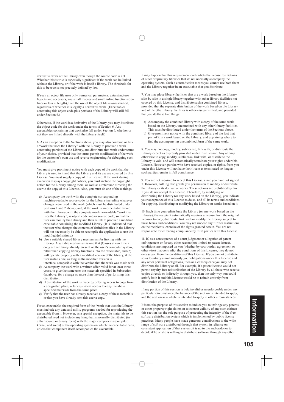 105 information | Panasonic PT 60LCX63 User Manual | Page 105 / 108