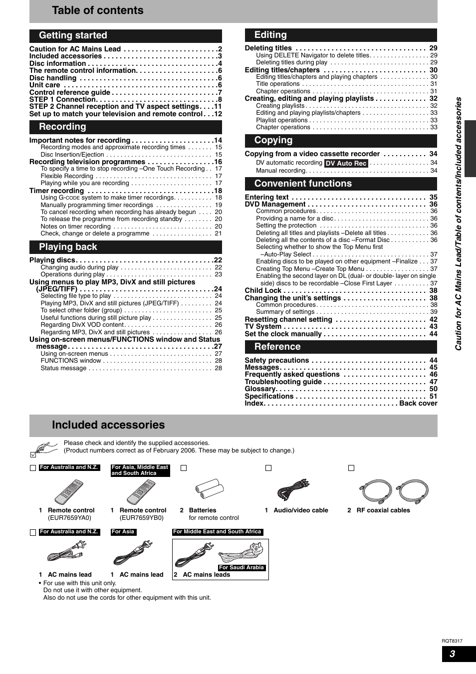 Panasonic DIGA DMR-ES15 User Manual | Page 3 / 52