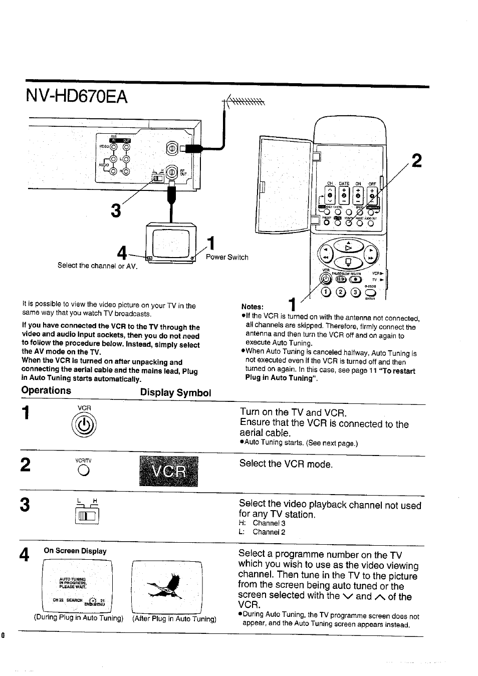 Operations display symbol | Panasonic NV-HD670 User Manual | Page 10 / 40