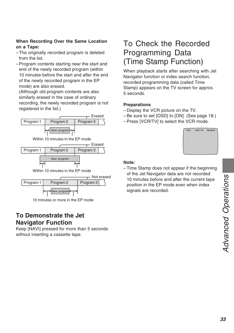 Advanced operations | Panasonic AG-2570 User Manual | Page 33 / 44