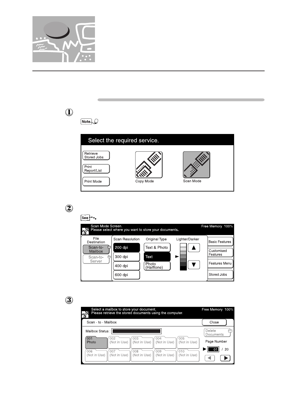 5 deleting stored documents | Panasonic DA-PC700 User Manual | Page 36 / 65