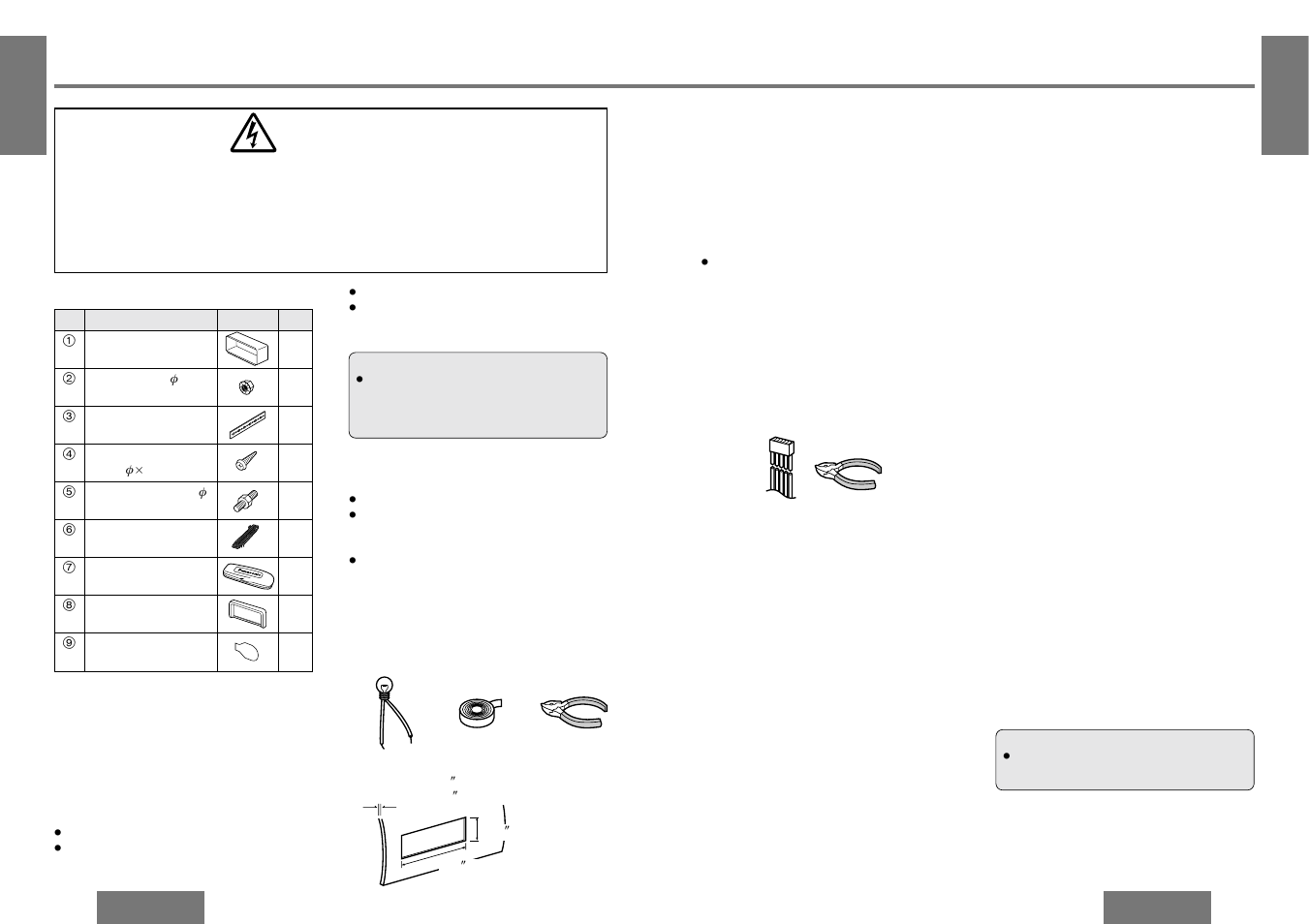 Installation guide, Warning | Panasonic CQ-DFX572U User Manual | Page 23 / 28