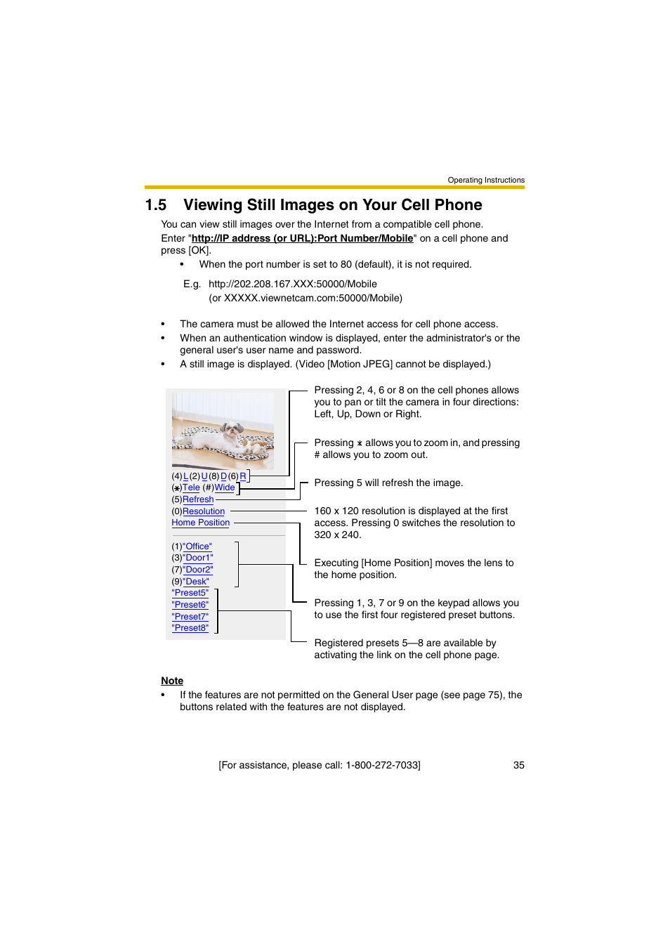 5 viewing still images on your cell phone | Panasonic KX-HCM280A User Manual | Page 35 / 148