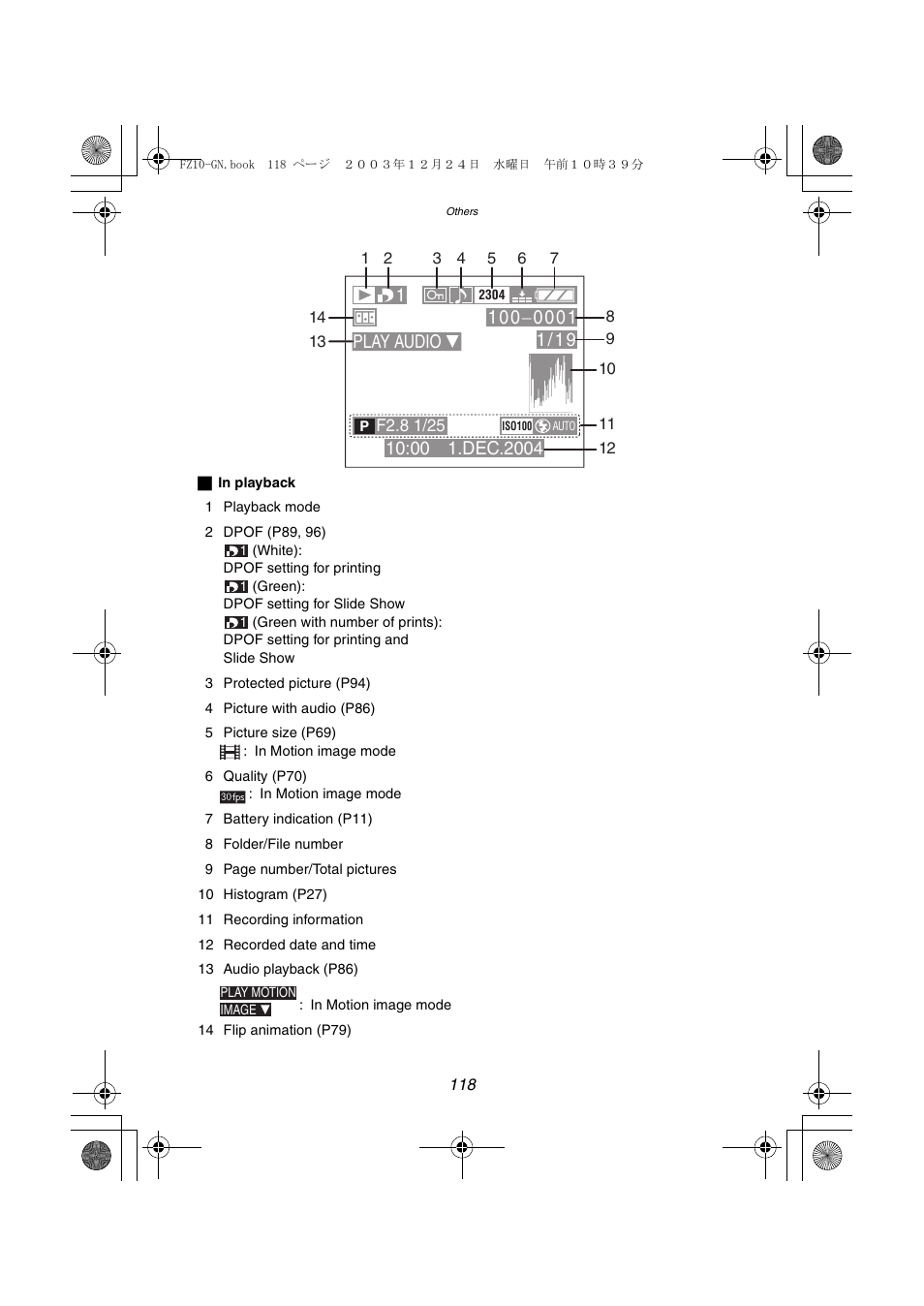 Play audio | Panasonic DMC-FZ10GN User Manual | Page 118 / 132