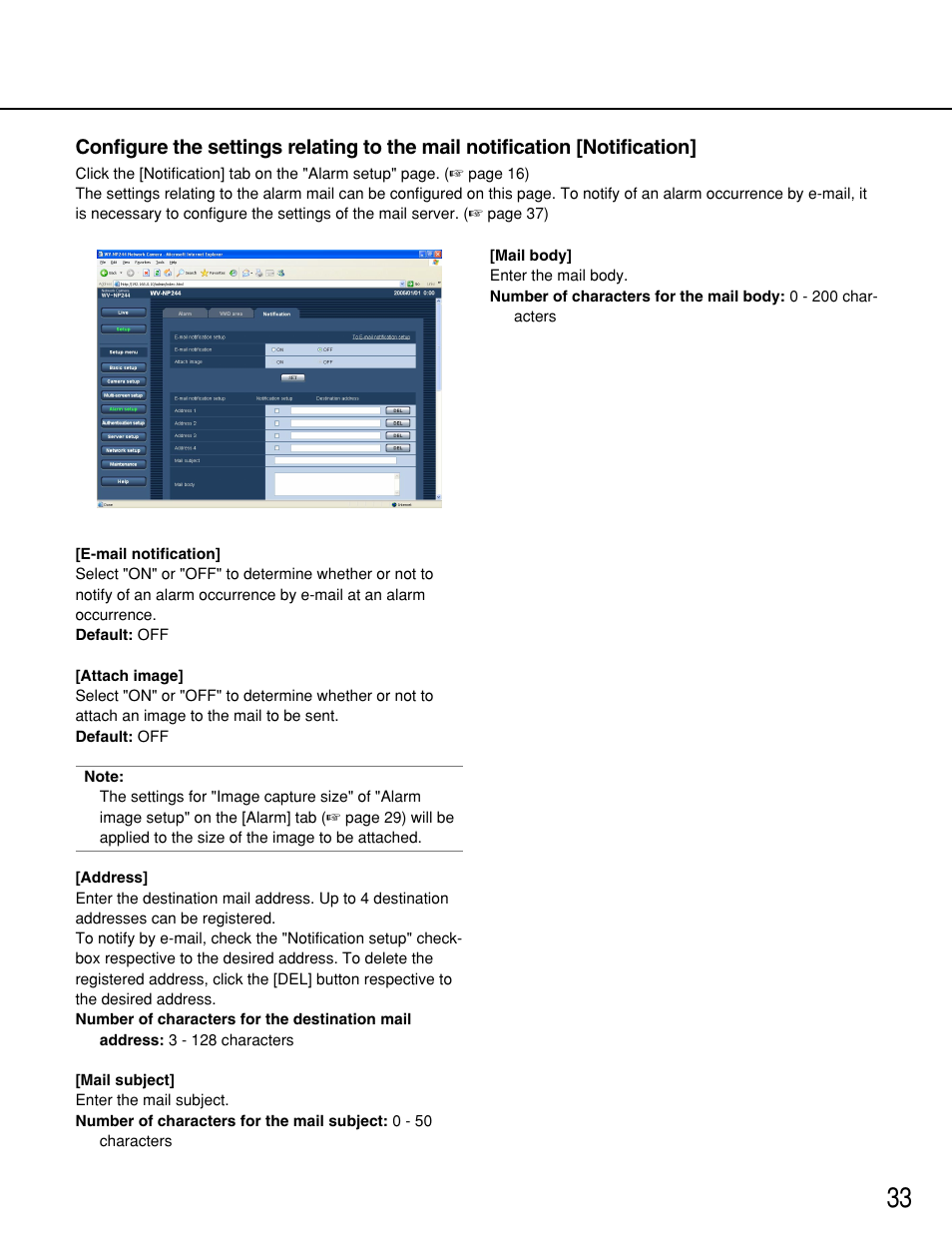 Panasonic WV-NP244 User Manual | Page 33 / 54