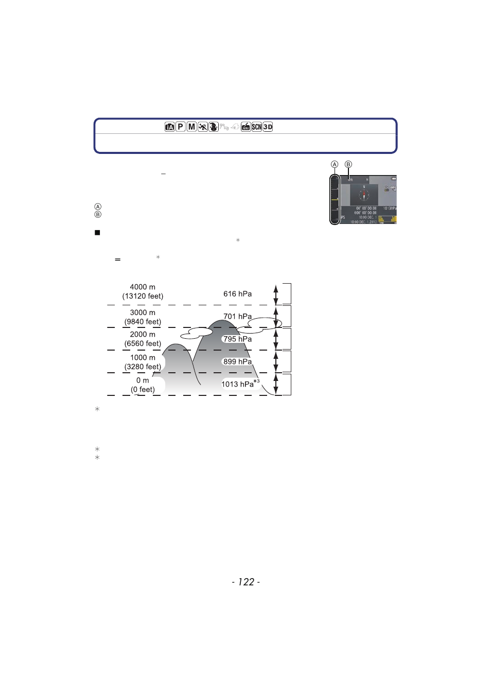 Using the altimeter | Panasonic DMC-TS4 User Manual | Page 122 / 205