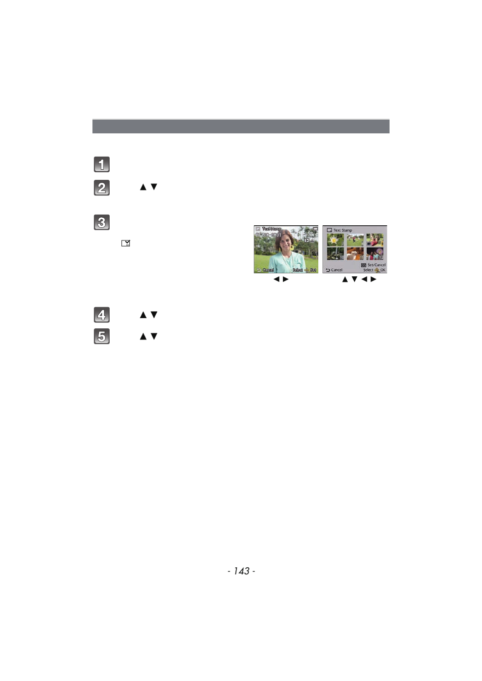 Text stamp, P143) | Panasonic DMC-TS4 User Manual | Page 143 / 205