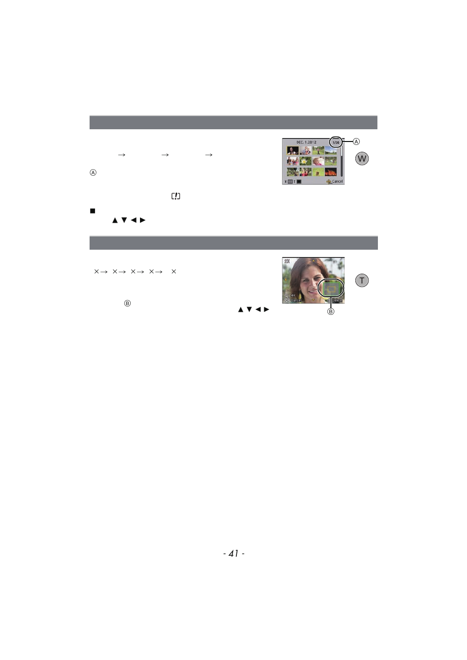 Displaying multiple screens (multi playback), Using the playback zoom, Displaying multiple screens | Multi playback) | Panasonic DMC-TS4 User Manual | Page 41 / 205