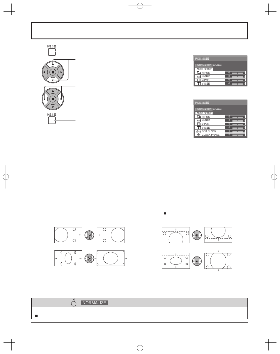 Adjusting pos. /size, Helpful hint, Normalization) | Panasonic TH37PR11UK User Manual | Page 21 / 50