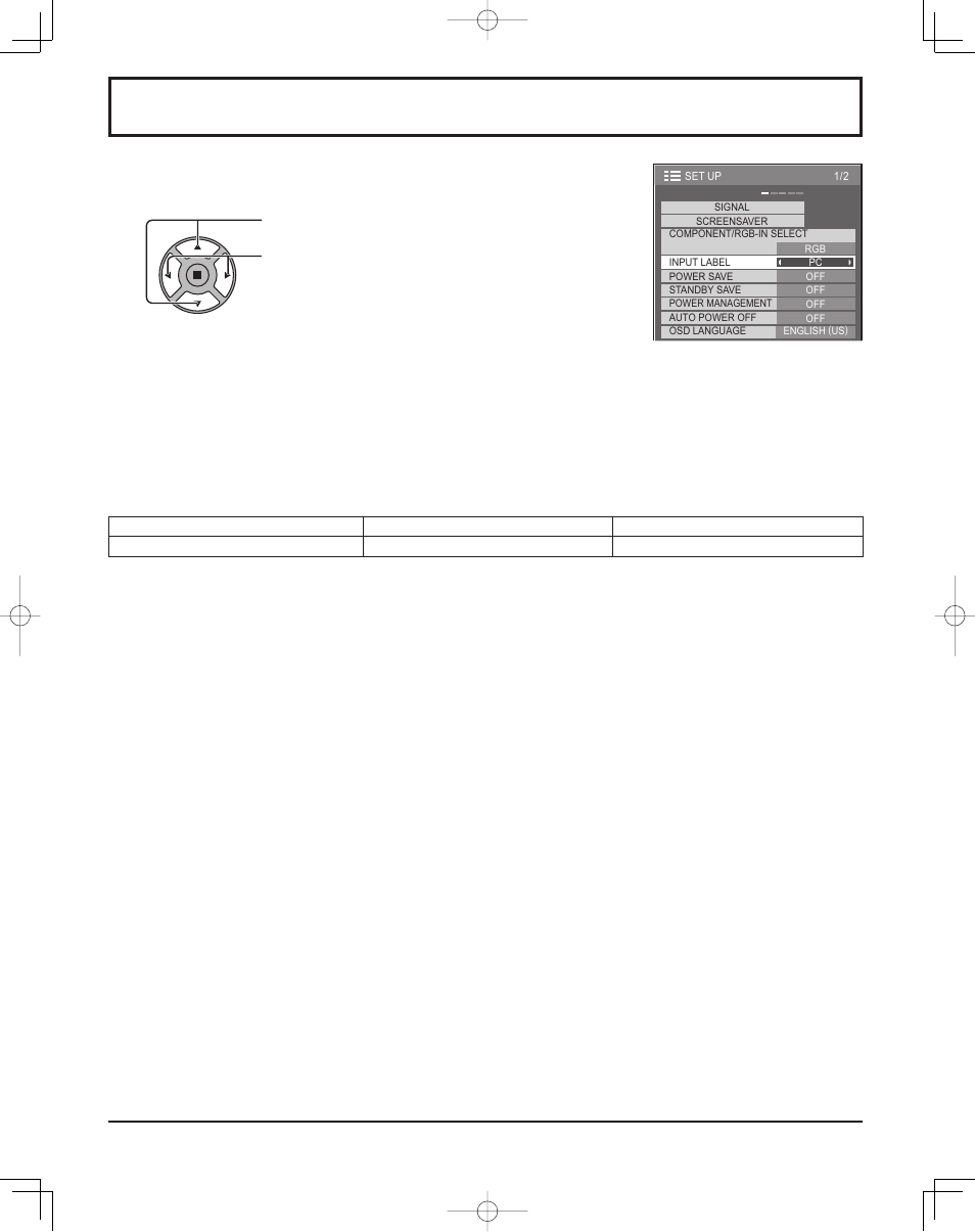 Customizing the input labels | Panasonic TH37PR11UK User Manual | Page 29 / 50