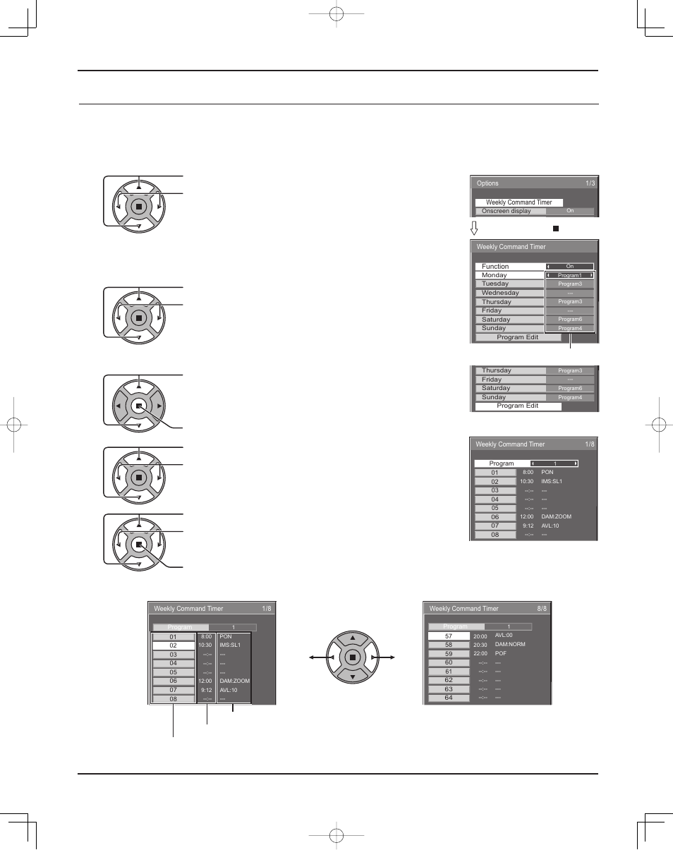 Weekly command timer, 38 options adjustments | Panasonic TH37PR11UK User Manual | Page 38 / 50