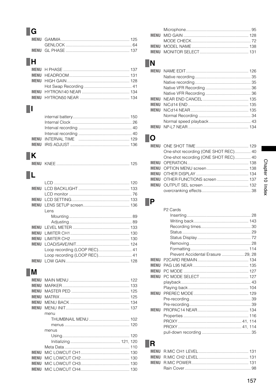 Panasonic AG-HPX300P User Manual | Page 157 / 166
