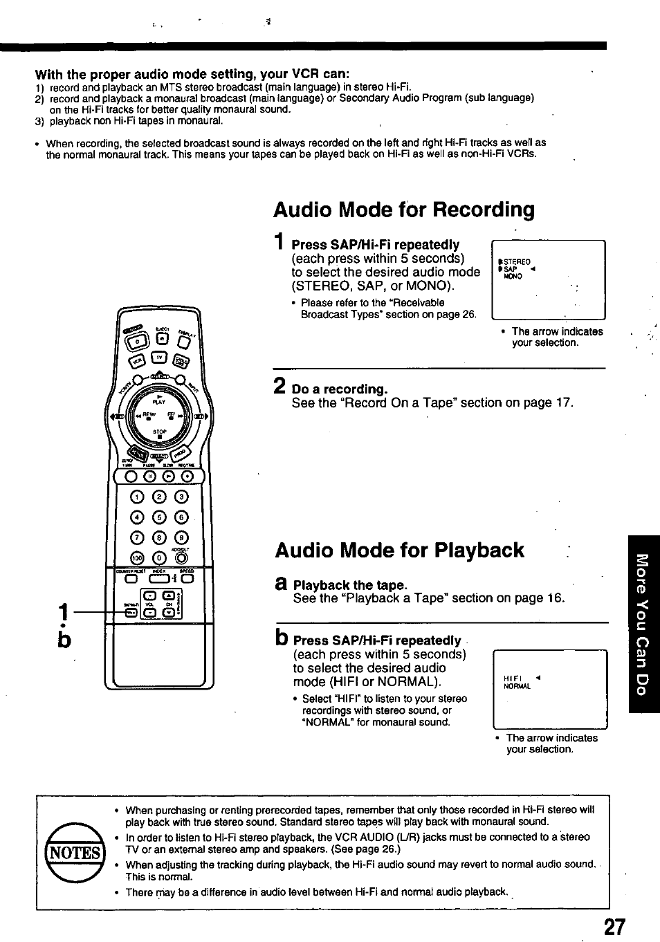 Gd qi, Audio mode for recording 1, Audio mode for playback | Panasonic OMNIVISION PV-8661 User Manual | Page 27 / 40