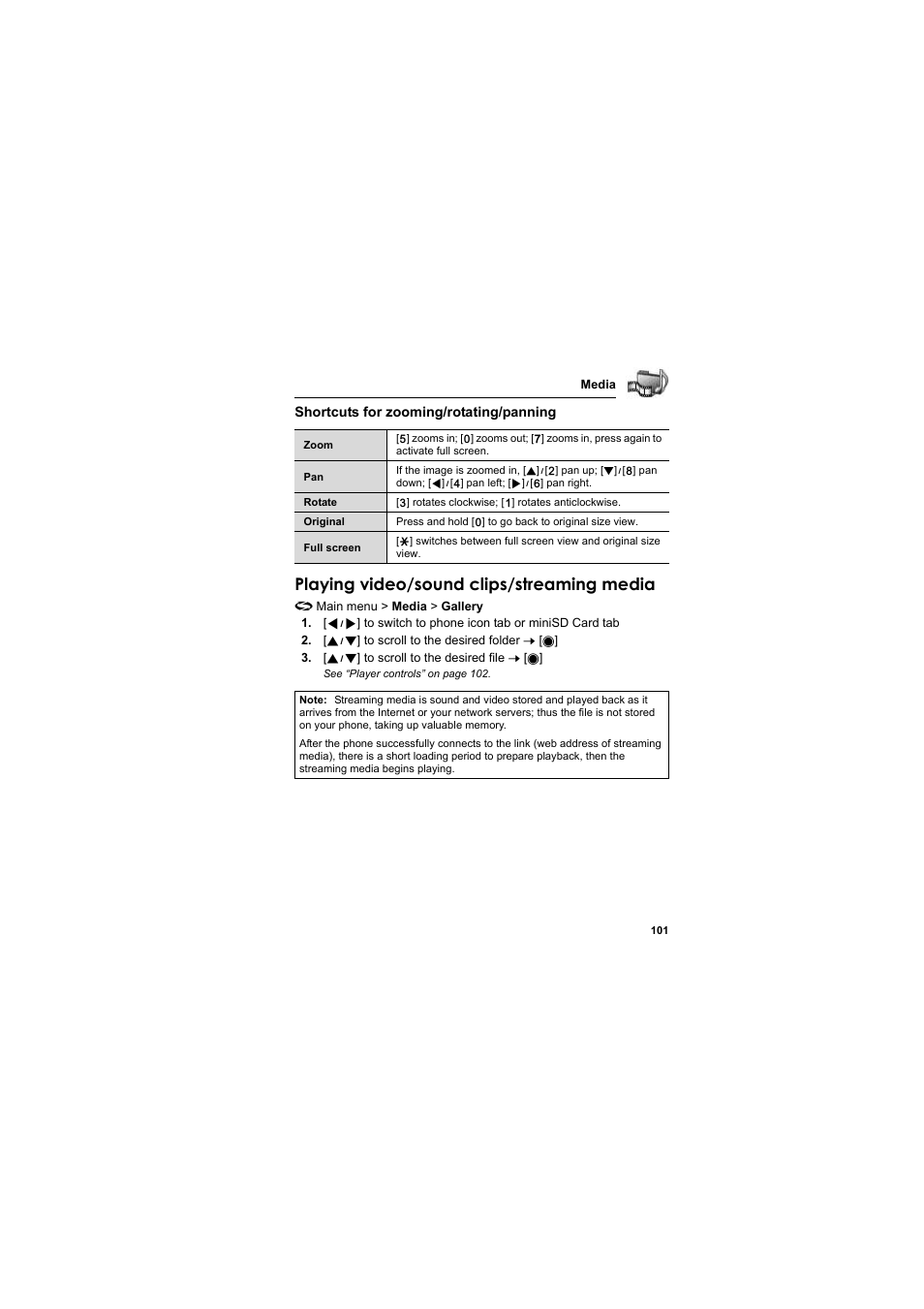 Playing video/sound clips/streaming media | Panasonic EB-X800 User Manual | Page 104 / 194