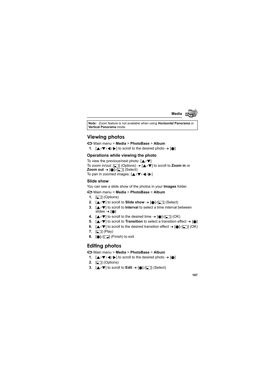 Viewing photos, Editing photos | Panasonic EB-X800 User Manual | Page 110 / 194