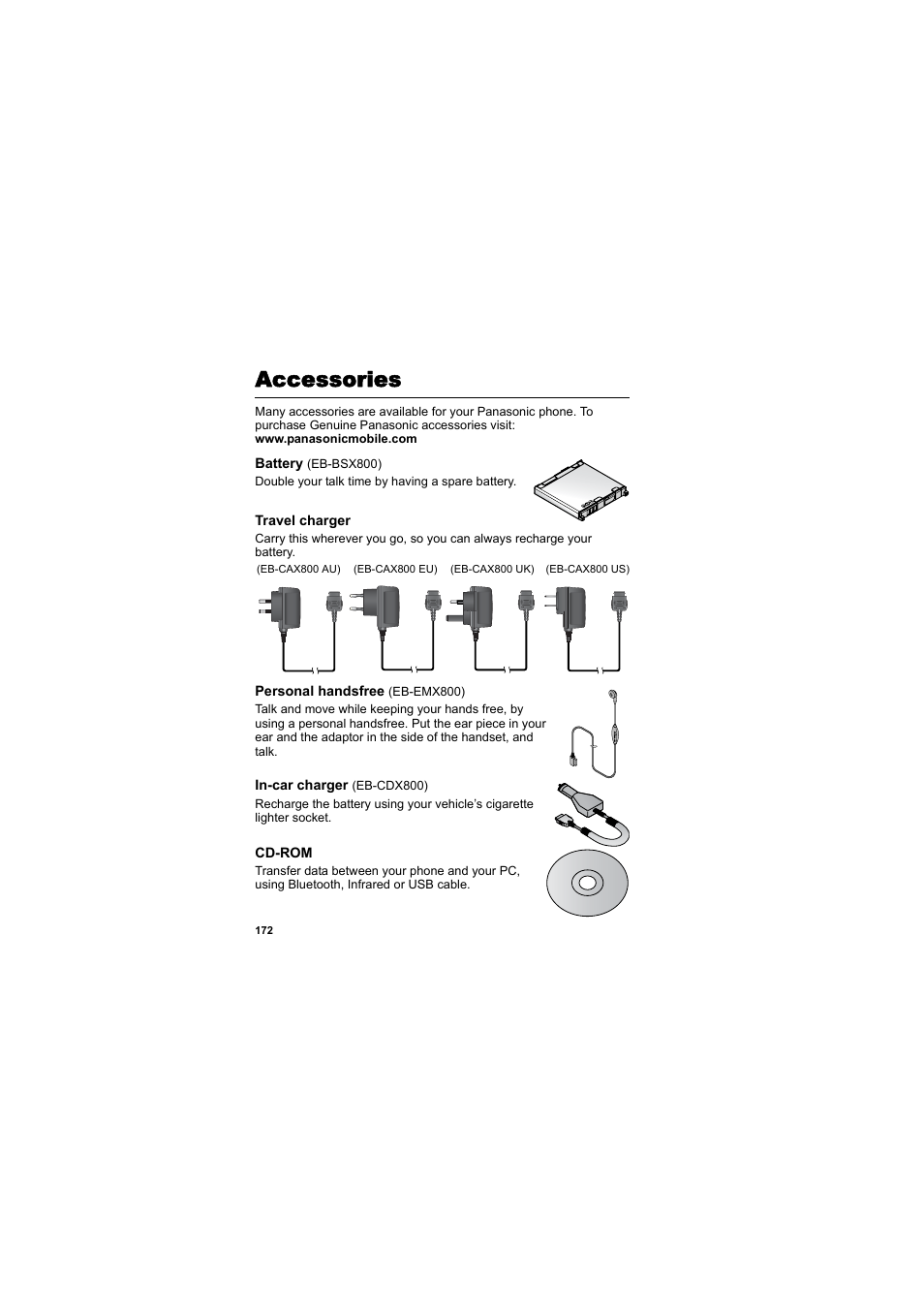 Accessories | Panasonic EB-X800 User Manual | Page 175 / 194