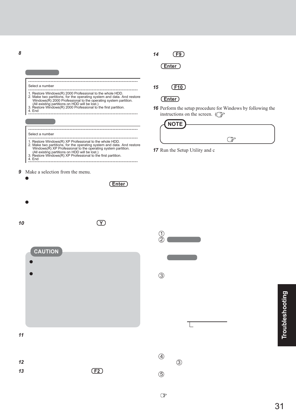 Troubleshooting | Panasonic CF-18 Series User Manual | Page 31 / 44