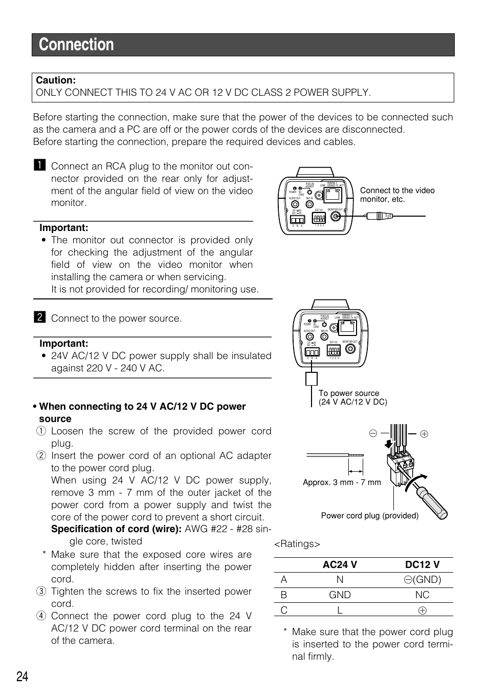 Connection | Panasonic WV-NP304 User Manual | Page 24 / 36