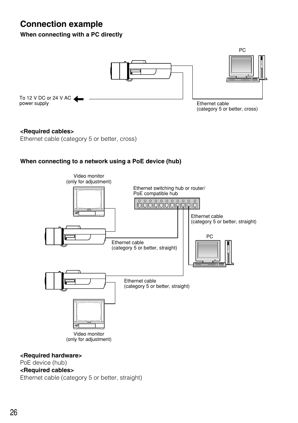 26 connection example | Panasonic WV-NP304 User Manual | Page 26 / 36