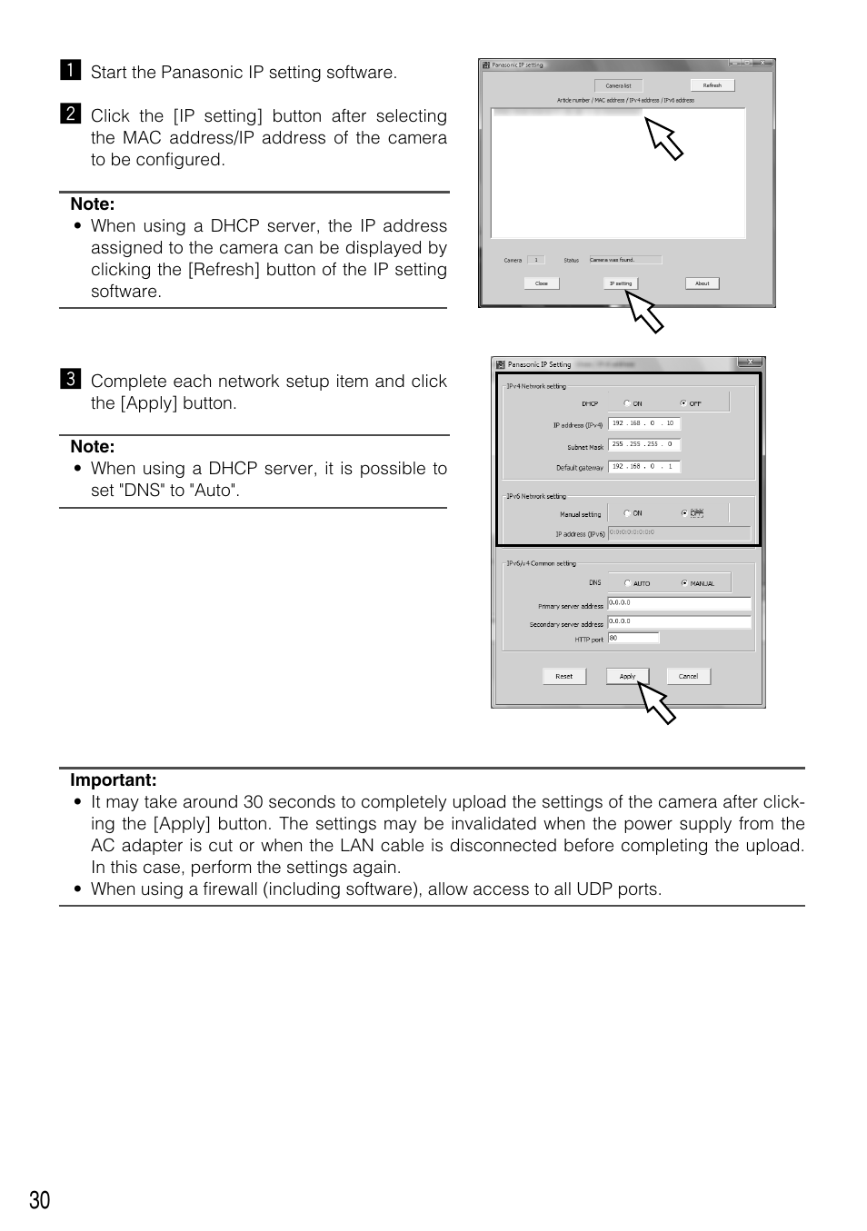 Panasonic WV-NP304 User Manual | Page 30 / 36