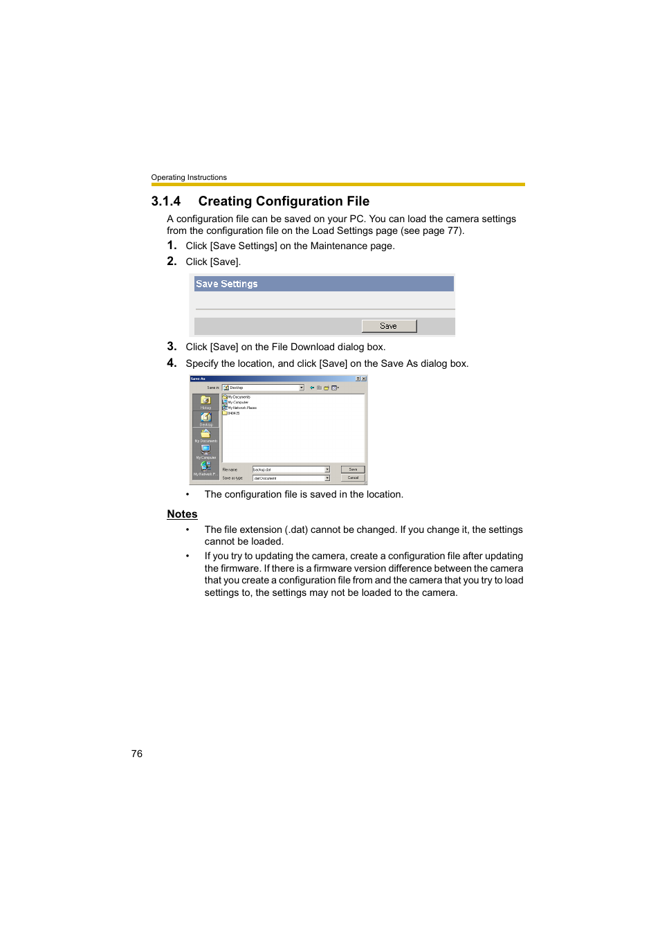 4 creating configuration file | Panasonic BL-C10A User Manual | Page 76 / 104
