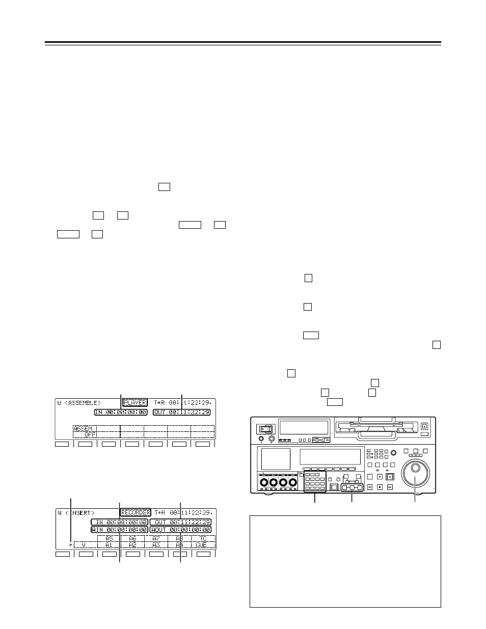 Selecting the editing mode, Registering the edit points, Automatic editing | Deck-to-deck), Assem screen, Insert screen, Unity | Panasonic AJ-HD1700PE User Manual | Page 30 / 134