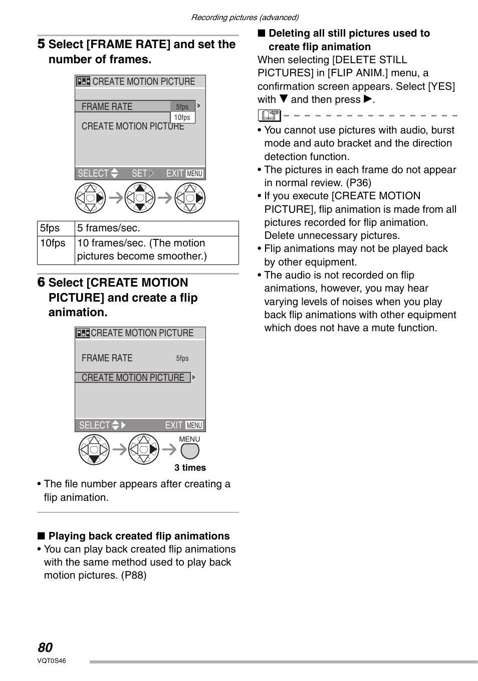 Select [frame rate] and set the number of frames | Panasonic DMC-LX1GN User Manual | Page 80 / 128