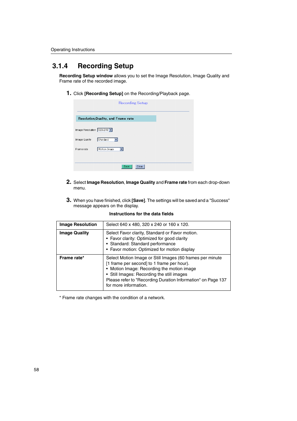 4 recording setup | Panasonic KX-HGW600 User Manual | Page 58 / 152