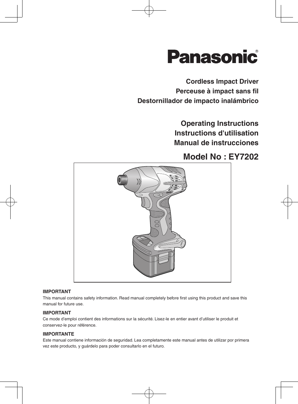 Panasonic EY7202 User Manual | 44 pages