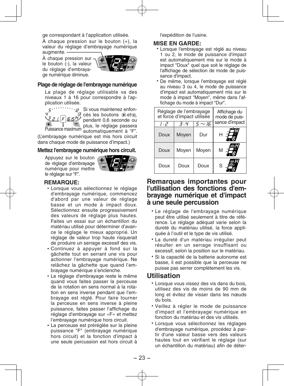 Utilisation | Panasonic EY7202 User Manual | Page 23 / 44