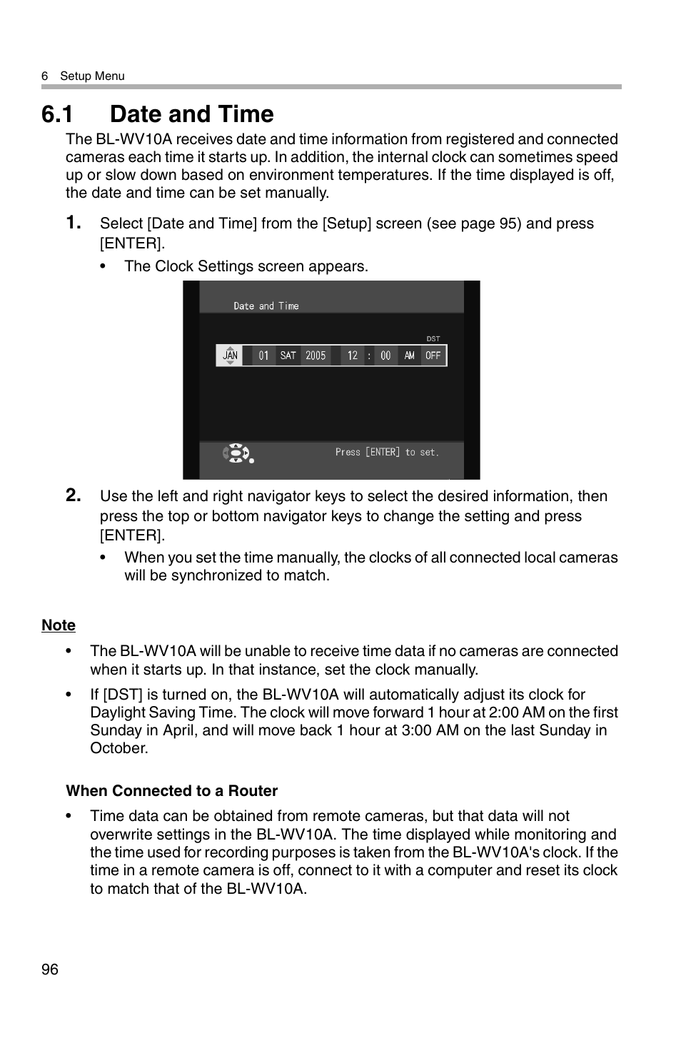 1 date and time | Panasonic BL-WV10A User Manual | Page 96 / 184