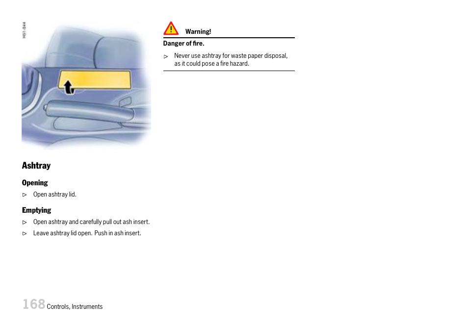 Ashtray | Porsche 911 Carrera User Manual | Page 170 / 355