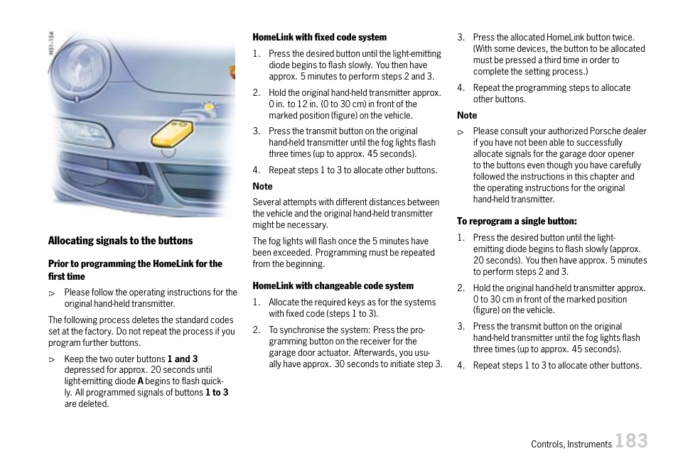 Porsche 911 Carrera User Manual | Page 185 / 355