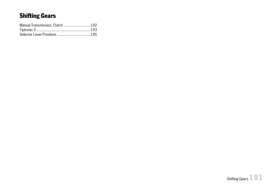 Shifting gears | Porsche 911 Carrera User Manual | Page 193 / 355