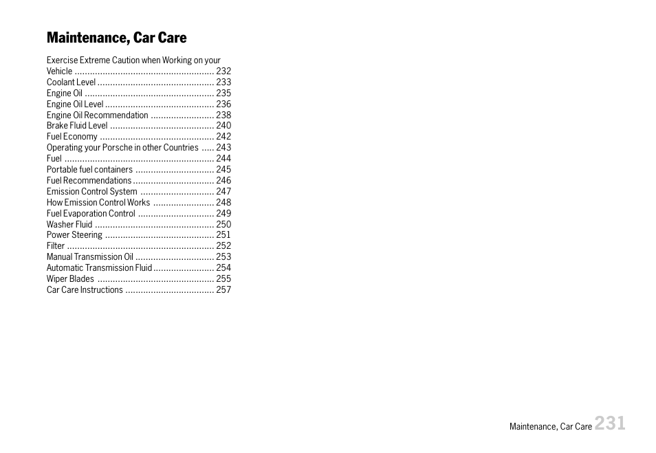 Maintenance, car care | Porsche 911 Carrera User Manual | Page 233 / 355