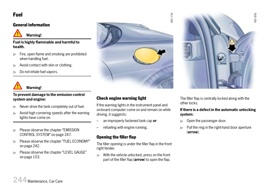 Fuel | Porsche 911 Carrera User Manual | Page 246 / 355