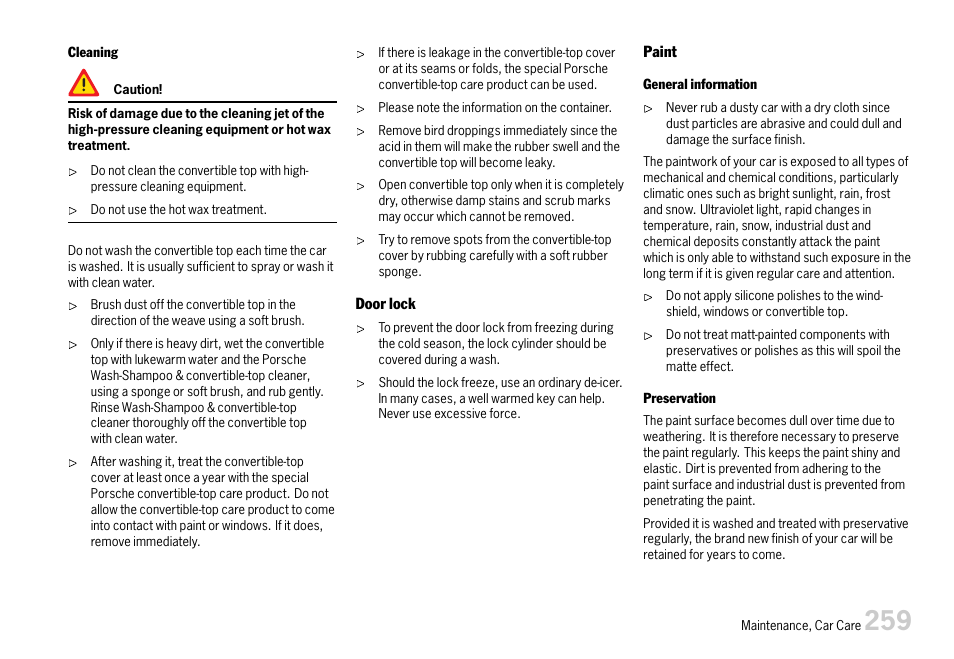 Porsche 911 Carrera User Manual | Page 261 / 355