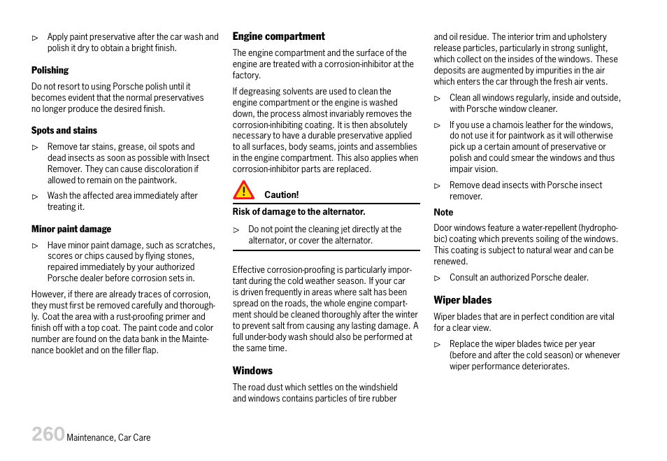 Porsche 911 Carrera User Manual | Page 262 / 355