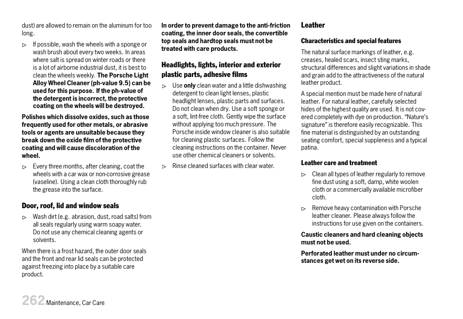 Porsche 911 Carrera User Manual | Page 264 / 355