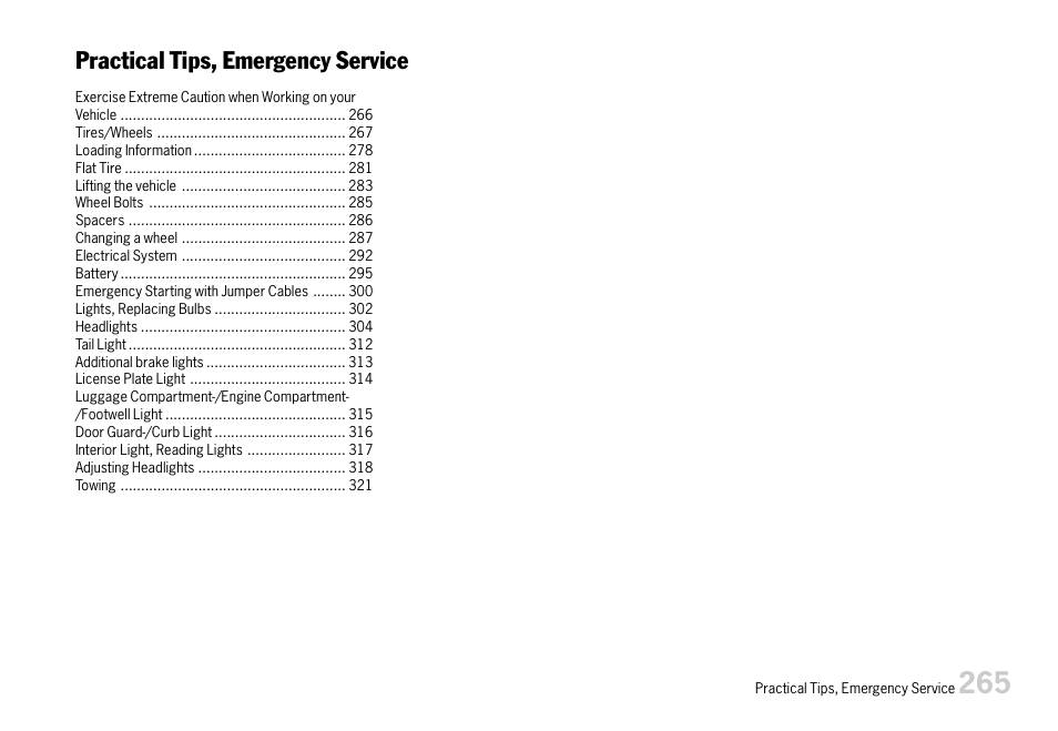 Practical tips, emergency service | Porsche 911 Carrera User Manual | Page 267 / 355