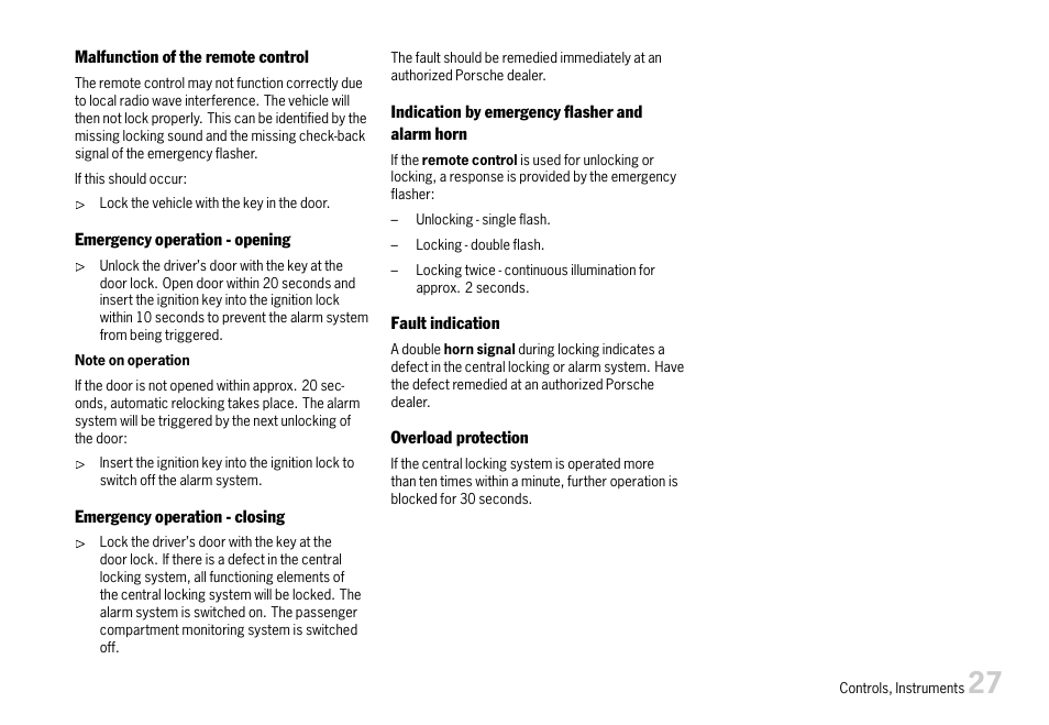 Porsche 911 Carrera User Manual | Page 29 / 355