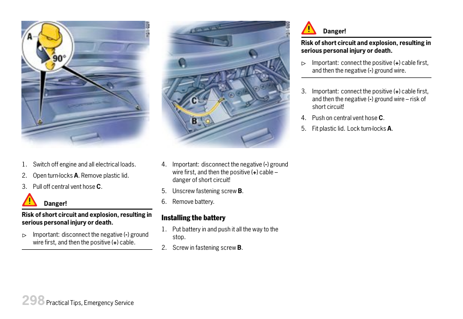 Please observe the chapter ”installing the | Porsche 911 Carrera User Manual | Page 300 / 355